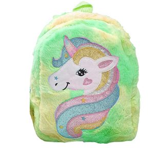 Csillogó és világító unikornis hátizsák kislányoknak beépített LED-ekkel, puha plüss anyagból - 23 x 7 x 28 cm (FX) (BBLPJ) - Image 4