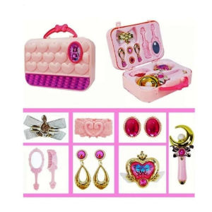 Elza hercegnős szépítkező készlet bőröndben kislányoknak - zenélő és világító varázspálcával, fésűvel, tükörrel és ékszerekkel (BBLPJ) - Image 2