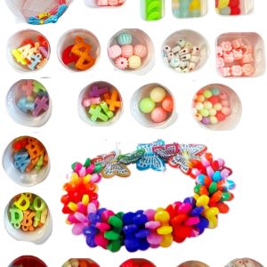 Gyöngyvarázs nyaklánc és karkötő gyöngyfűző készlet 12 különböző gyönggyel (BBLJP) (SB) - Image 3