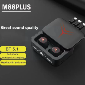 M88 vezeték nélküli Bluetooth fülhallgató LCD kijelzővel és beépített powerbank 3 féle kábellel 2000mAh  (BBV) - Image 15