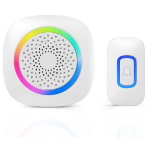 Vezeték nélküli vízálló ajtócsengő RGB fénnyel, 60 csengőhanggal (BBD) - Image 4