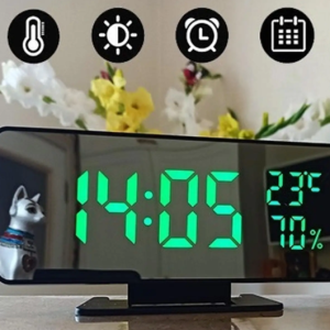 Tükör kijelzős LED digitális ébresztőóra hőmérséklet figyelő funkcióval (BBV) - Image 10