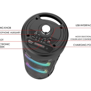 Hordozható akkumulátoros bluetooth party hangszóró karaoke mikrofonnal és vállpánttal ZQS-4239 (BBJH) - Image 6