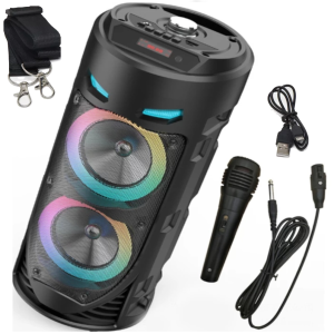 Hordozható akkumulátoros bluetooth party hangszóró karaoke mikrofonnal és vállpánttal ZQS-4239 (BBJH) - Image 16