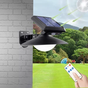 LED-es kültéri modern, vízálló távirányítós fali biztonsági fényérzékelős - magas konverziós napelemes lámpa (BBJH) - Image 3