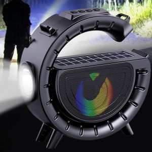 Innovatív hordozható napelemes vezeték nélküli Bluetooth hangszóró lámpával és praktikus vállra akasztható pánttal DV-800 (BBV) - Image 4