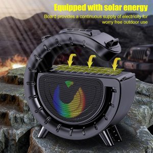 Innovatív hordozható napelemes vezeték nélküli Bluetooth hangszóró lámpával és praktikus vállra akasztható pánttal DV-800 (BBV) - Image 7