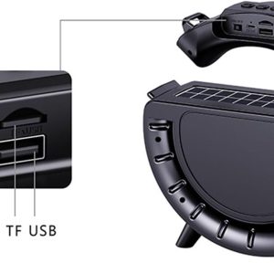 Innovatív hordozható napelemes vezeték nélküli Bluetooth hangszóró lámpával és praktikus vállra akasztható pánttal DV-800 (BBV) - Image 3