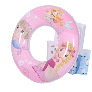 Felfújható rózsaszín sellő mintás gyermek úszógumi - 50 cm (BBJ) - Image 6