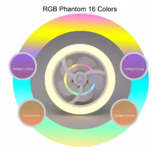 E27 LED mennyezeti ventilátor izzólámpa,  távirányítóval szabályozható - RGB  (THM) - Image 3