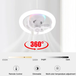 E27 LED mennyezeti ventilátor izzólámpa,  távirányítóval szabályozható - RGB  (THM) - Image 6