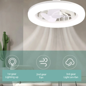 E27 LED mennyezeti hűtőventilátor lámpa - 3 sebességes, távirányítóval szabályozható (THM) - Image 4