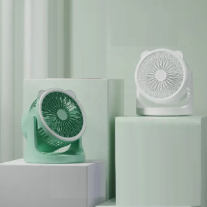 Hordozható mini újratölthető asztali ventilátor praktikus LED lámpával - 180°-ban forgatható, 3 sebességes (BBJH) - Image 4