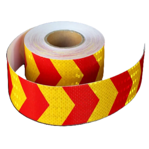 PVC sárga és piros öntapadós fényvisszaverő biztonsági szalag - 50mm x 5m (THM) - Image 7