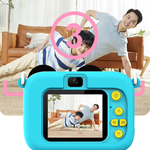 Miky digitális gyerek fényképezőgép - levehető pánttal és 5 játékkal - kék (THM) - Image 3