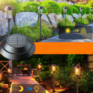 6 db  vízálló LED-es kültéri leszúrható szolár lámpa automatikus be- és kikapcsolás – fekete (BBV) - Image 4