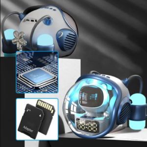 M60 Intelligens Space Astronauta vezeték nélküli akkumulátoros hangszó ébresztőóra RGB lámpával (BBD) (FX) - Image 4