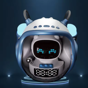 M60 Intelligens Space Astronauta vezeték nélküli akkumulátoros hangszó ébresztőóra RGB lámpával (BBD) (FX) - Image 5