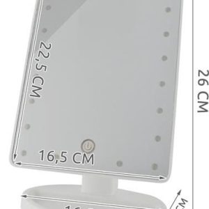 180°-ban forgatható érintésvezérelt asztali LED tükör – fehér (BBV) - Image 3
