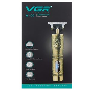 VGR-V91 gravírozott hajnyíró titánium pengével, cserélhető fejekkel és akkumulátorfigyelő LED kijelzővel (BBV) - Image 6