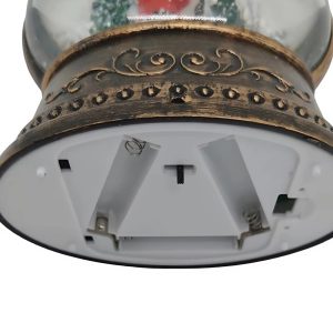 Világító és zenélő karácsonyi hógömb lámpás hóember figurával – 26 cm kerek dekorációs dísz (BBV) - Image 4