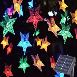 Napelemes csillagformájú színes LED fényfüzér – 20 LED, 5 méter karácsonyi dekoráció (BBV) - Image 7