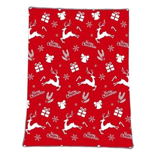 Puha és meleg karácsonyi piros plüss takaró – rénszarvas mintával 200 x 230 cm (BBCD) - Image 5