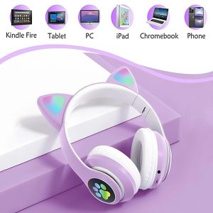 Cicafüles vezeték nélküli fejhallgató – lila (THM) (BBD) (BBV)(BBJH) - Image 5