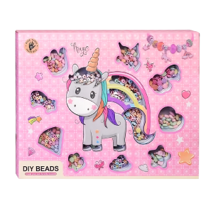 Unikornisos gyöngyfűző készlet gyerekeknek – színes DIY ékszerkészítő szett 3 éves kortól (BBJ) - Image 1
