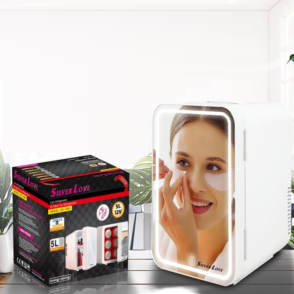 Silver_Love_5L_hordozható_mini_hűtő_LED_tükrös_ajtóval_kozmetikai_szerek_vagy_üdítők_tárolásához,_melegítő_hűtő_funkcióval_(BBJH)3