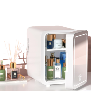 Silver Love 5L hordozható mini hűtő LED tükrös ajtóval – kozmetikai szerek vagy üdítők tárolásához, melegítő-hűtő funkcióval (BBJH) - Image 8