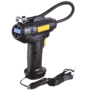 Kompakt digitális akkumulátoros autókompresszor – 10 bar nyomás, 72W motor, LED lámpával és 18 liter/perc levegőkapacitás (FX) (BBJH)