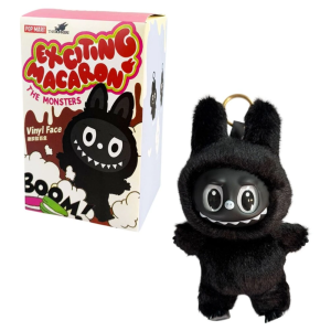 Labubu macaron meglepetésdoboz plüssjáték – 17 cm-es fekete különleges kiadás (BBE) - Image 8