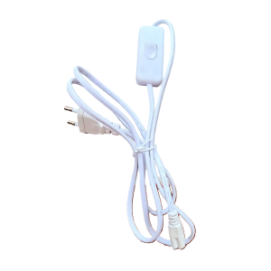 Fehér hálózati hosszabbító kábel kapcsolóval – 220V EU dugó, be-/kikapcsoló gombbal (BBD) - Image 1