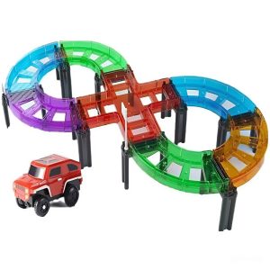 Mágneses építőkocka készlet gyerekeknek – autópálya építő játék 26 részes G001 (BBJ) - Image 1