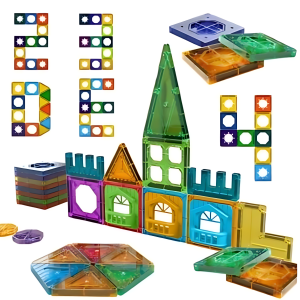 Mágneses építőkészlet gyerekeknek – 30 darabos kreatív építőjáték M012 (BBJ) - Image 1