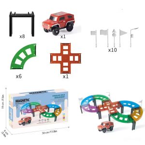 Mágneses építőkocka készlet gyerekeknek – autópálya építő játék 26 részes G001 (BBJ) - Image 2