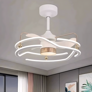 Modern mennyezeti ventilátoros LED lámpa – fényerőszabályozható világítás távirányítóval (BBD) - Image 3