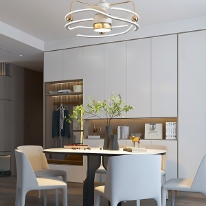 Modern mennyezeti ventilátoros LED lámpa – fényerőszabályozható világítás távirányítóval (BBD) - Image 2