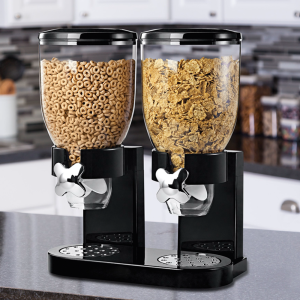 Dupla tartályos műzli- és gabonapehely adagoló – praktikus reggeli tároló és önkiszolgáló dispenser konyhába (BLLV) - Image 4