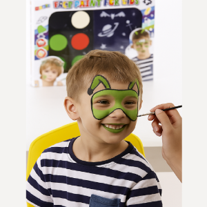 Gyerek kreatív arcfestő készlet – 6 élénk szín + sablonok a tökéletes játékhoz - választható fiús vagy lányos mintával J-4012 (BBJ) - Image 9