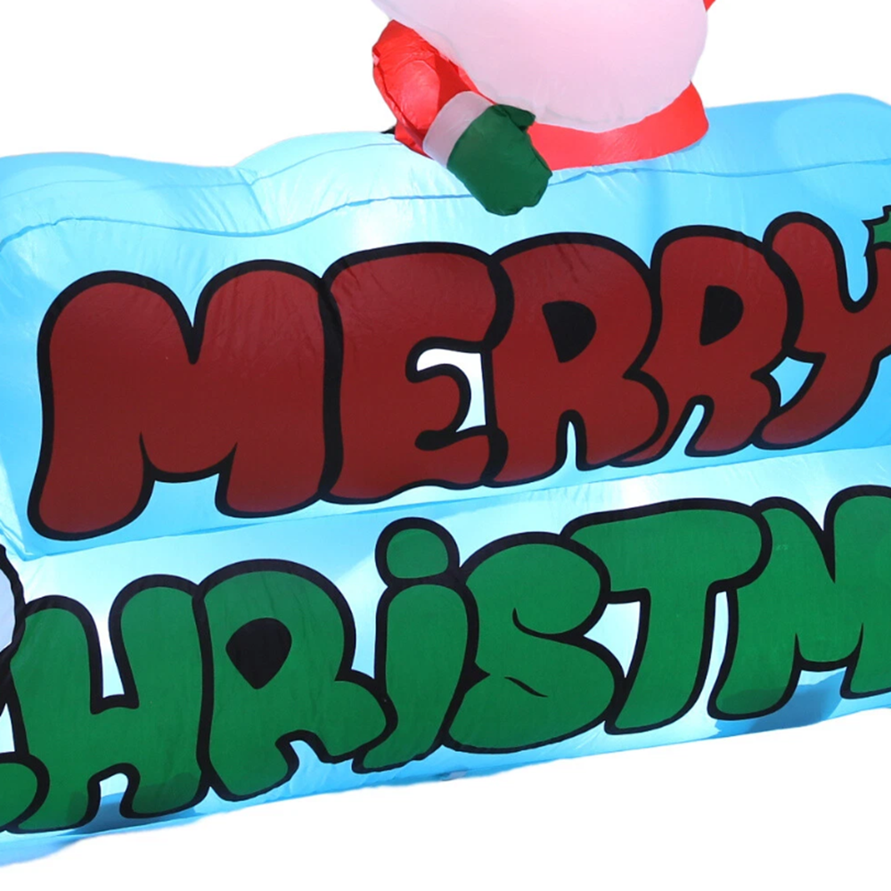 Óriás felfújható mikulás karácsonyi dekoráció – kültéri, megvilágított udvari dísz 280×130 cm (BBJH)4