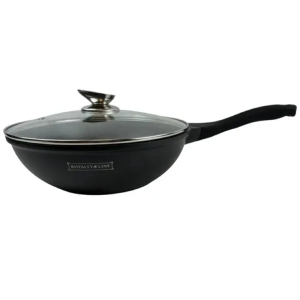 Royalty Line indukciós wok – 32 cm átmérő, 5,9L kapacitás, üvegfedővel és tapadásmentes felülettel (BBA) - Image 6