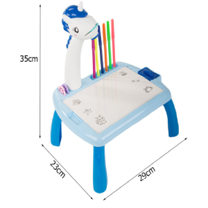 Unikornisos, zenélő, kivetítős rajzasztal színes filcekkel (BBJ) - Image 6