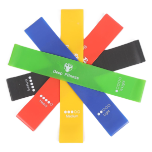 5 darabos elasztikus edzőszalag készlet – különböző erősségű gumis fitnesz szalagok otthoni edzéshez, nyújtáshoz és rehabilitációhoz (FX) (BLLV) - Image 1