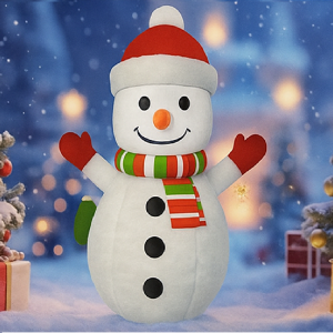 Felfújható LED-es karácsonyi hóember – 1,5 méteres kültéri dekoráció kertbe és udvarra QM-002 (BBD)