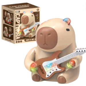 Gitározó capybara figura – zenélő és világító interaktív játék gyerekeknek 332A (BBJ) - Image 4