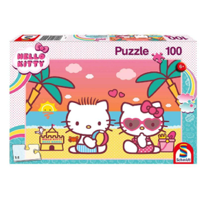 Hello Kitty tengerparti kaland – 100 darabos színes puzzle gyerekeknek (EDC) - Image 1