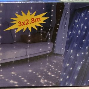 Karácsonyi LED ablakfény-függöny – 3×2,8 méteres beltéri fényfüzér választható színben, ünnepi dekoráció ablakra és falra (SB) - Image 8