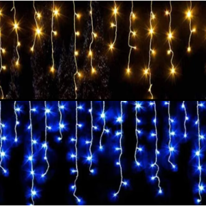 Karácsonyi  LED fényfüggöny – 205×155 cm ablak- és beltéri dekoráció, energiatakarékos ünnepi fényfüzér - választható színben (SB)